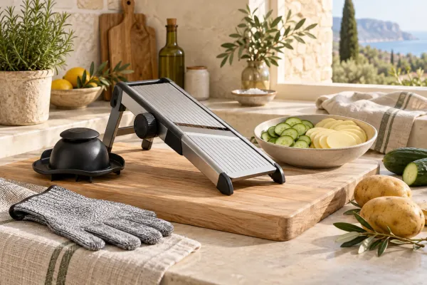 Imagen ilustrativa de Mejores mandolinas de cocina: cortes uniformes sin descuidar la protecci&oacute;n