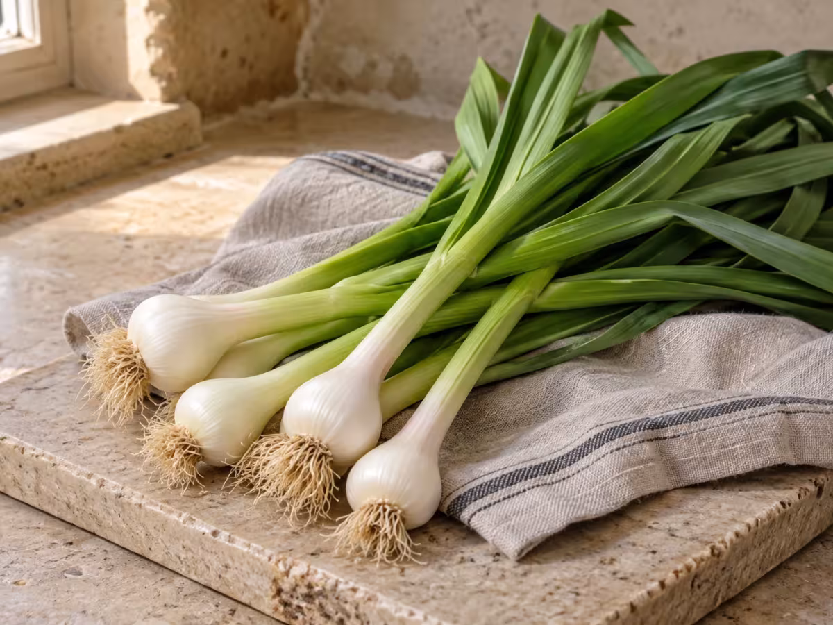 Fresh Green garlic, ingredient detail