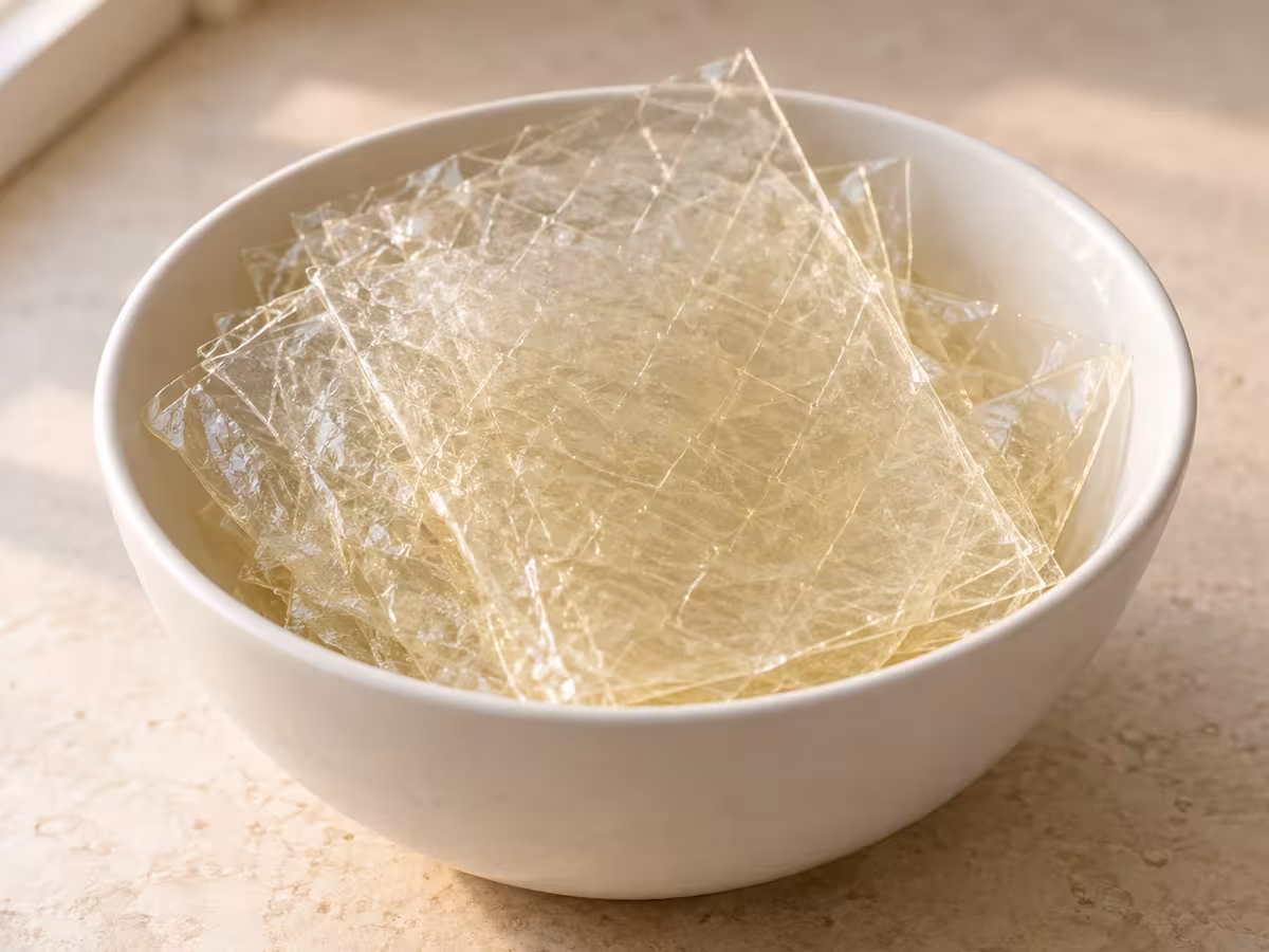 Leaf gelatine as a cooking ingredient