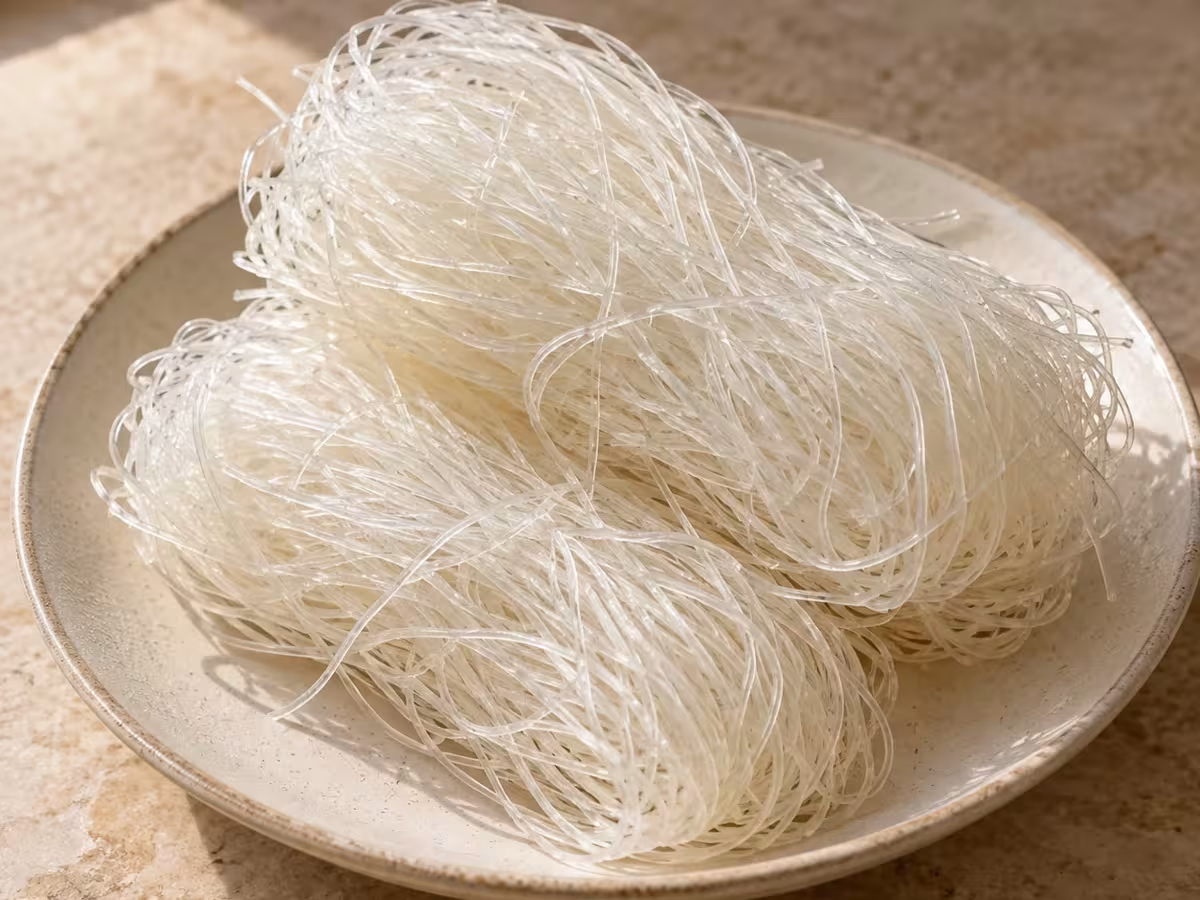 Fideos de cristal de judía mungo como ingrediente de cocina