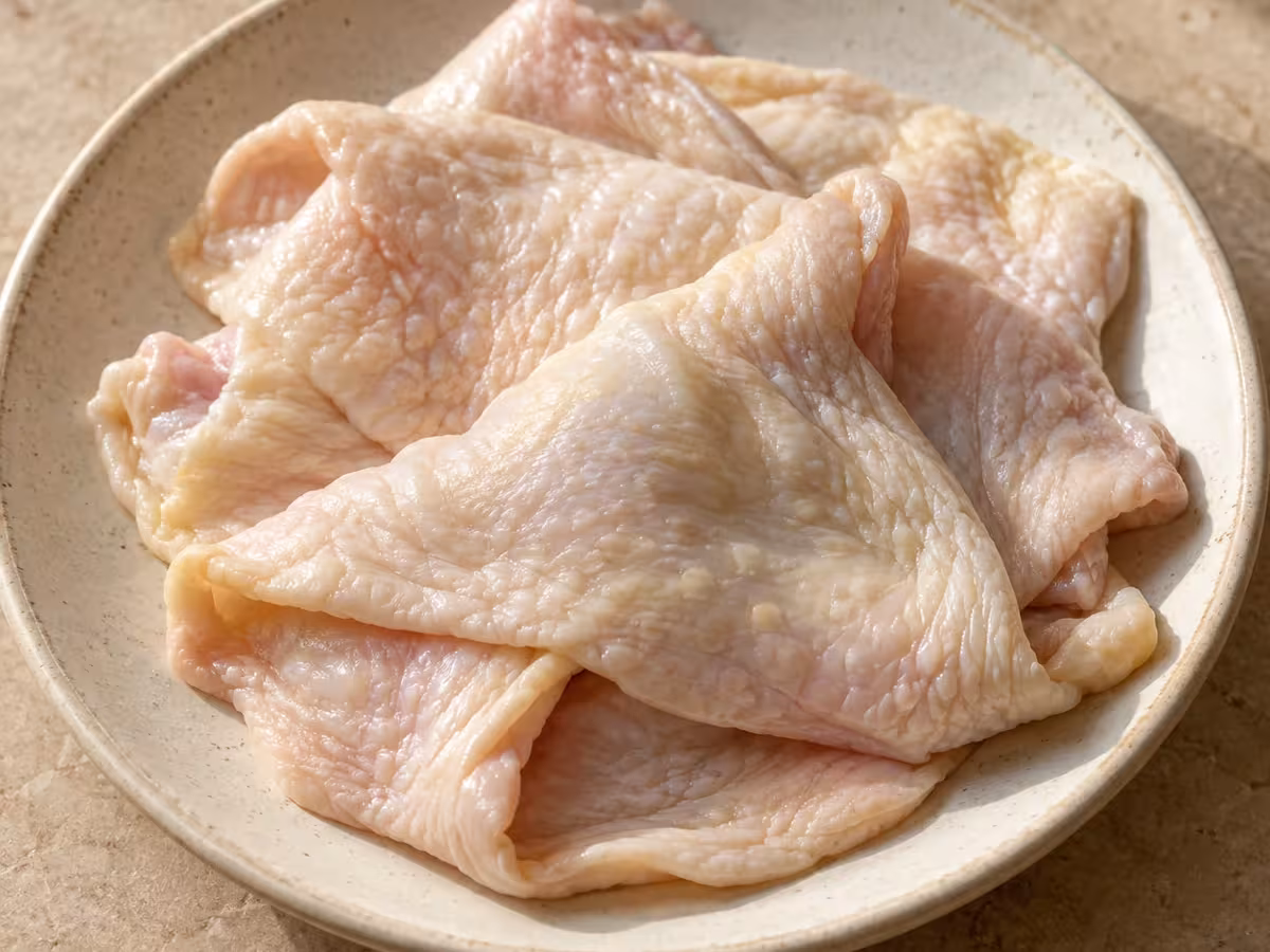 Piel de pollo como ingrediente de cocina