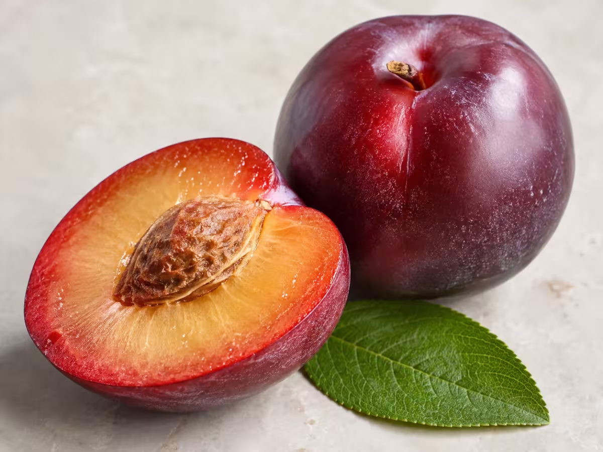 A juicy stone fruit balancing sweetness and acidity.