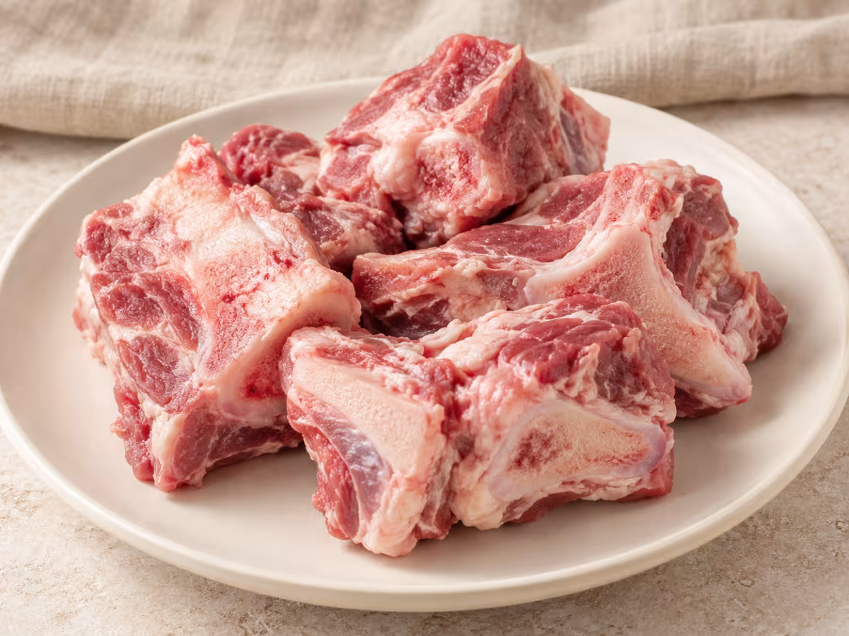 Fresh pork backbone for cooking