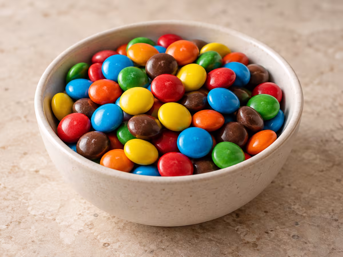 Chocolate candy-coated buttons as an ingredient
