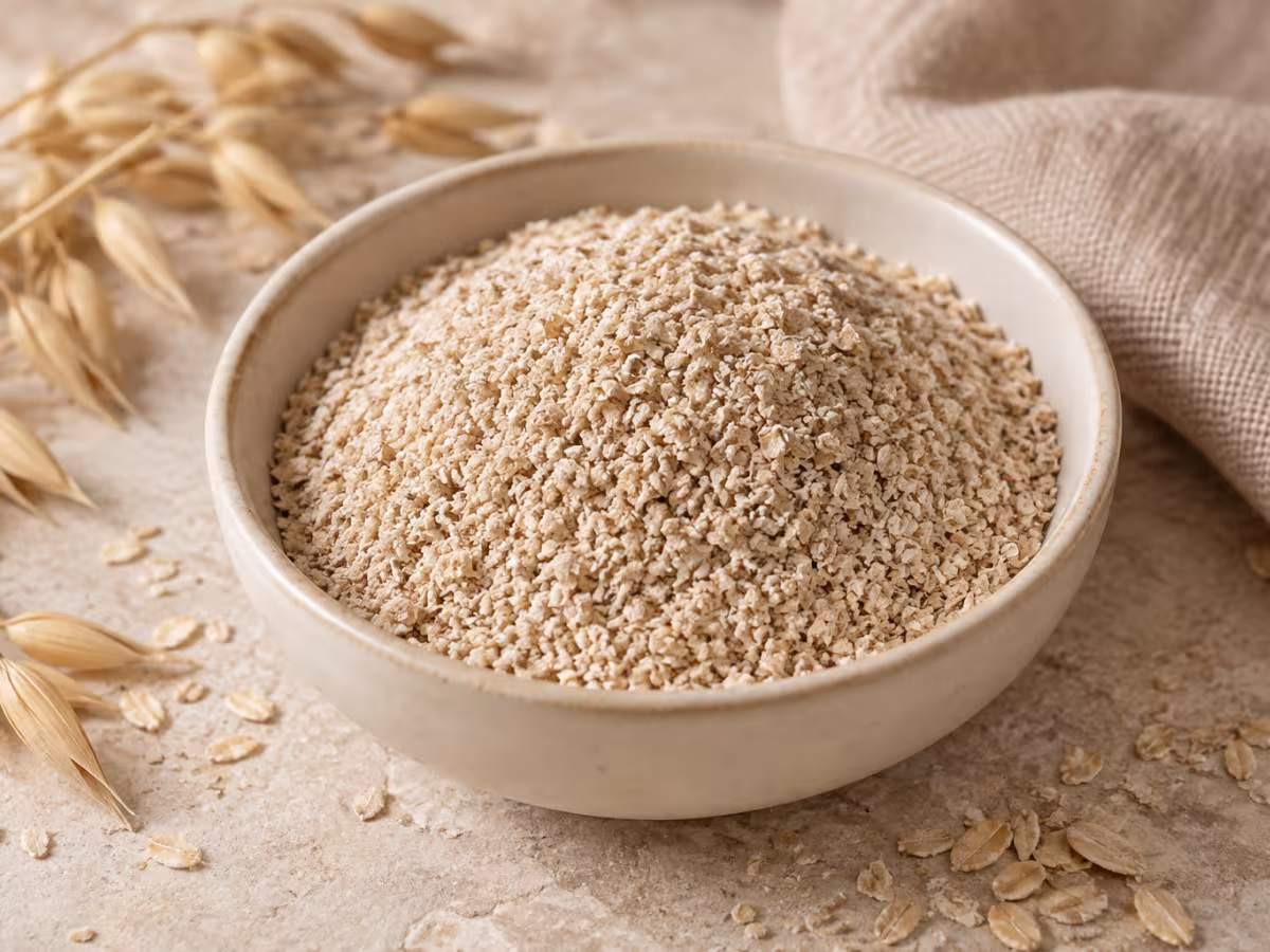 Salvado de avena en una presentación natural