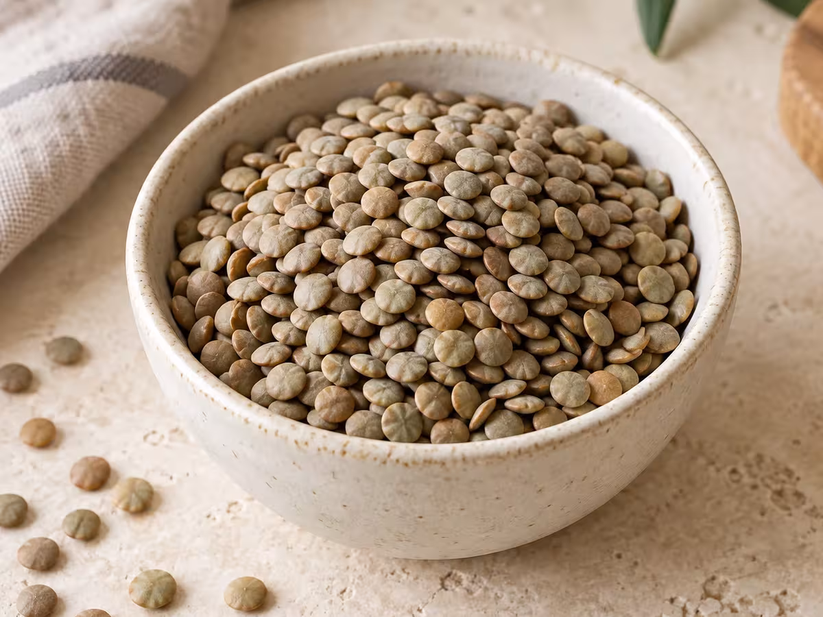 Lentejas secas, detalle del ingrediente