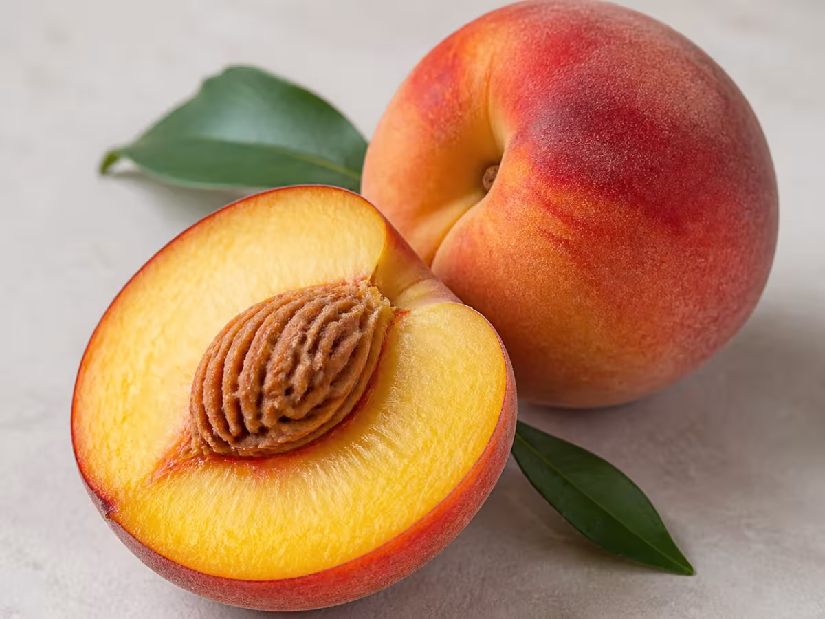 A juicy, fragrant stone fruit with gentle sweetness.