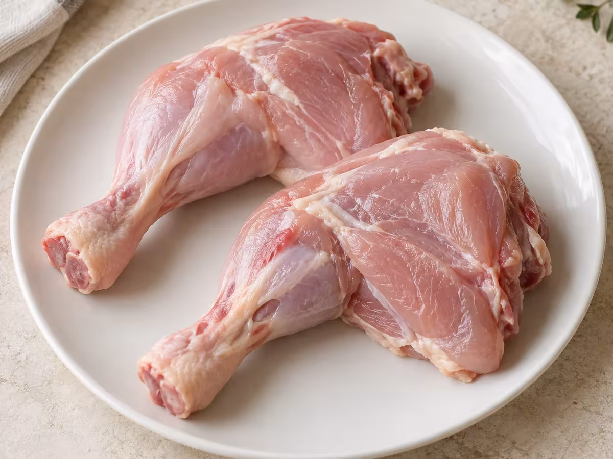 Muslos de pollo sin piel, detalle del ingrediente