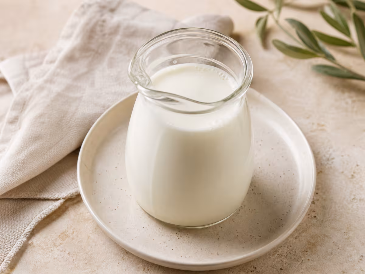 White liquid cream in a container