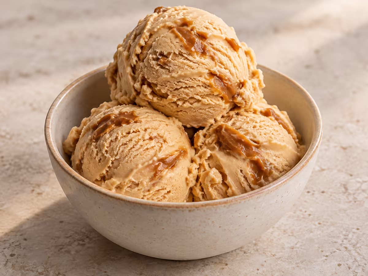 Helado de dulce de leche para cocinar