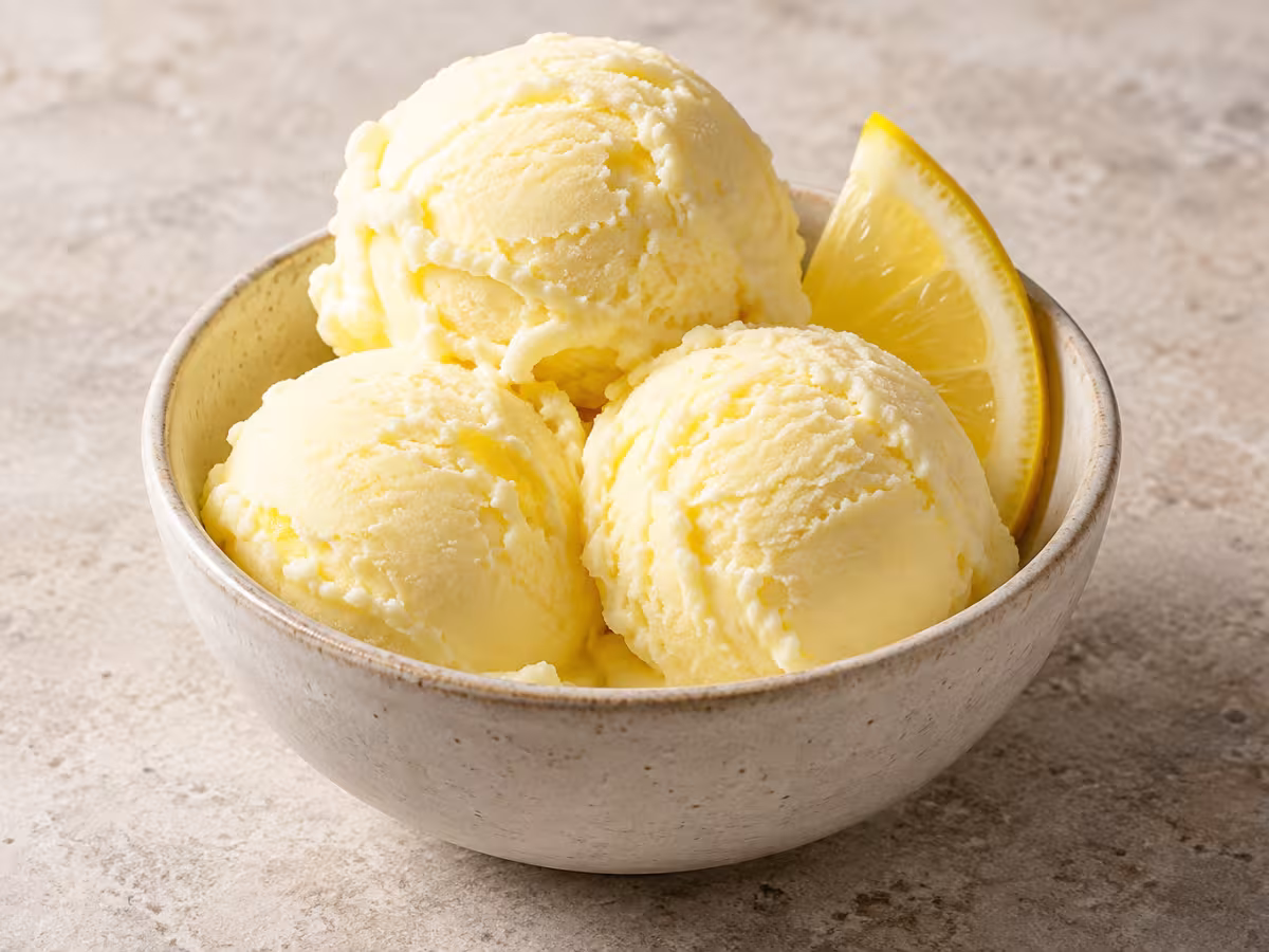 Helado de limón para cocinar