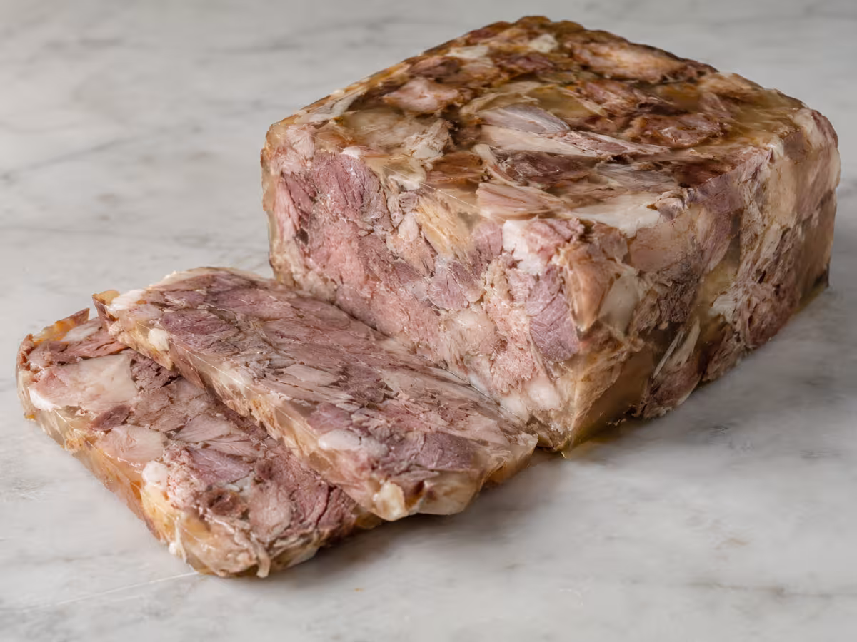Pork head terrine as a cooking ingredient