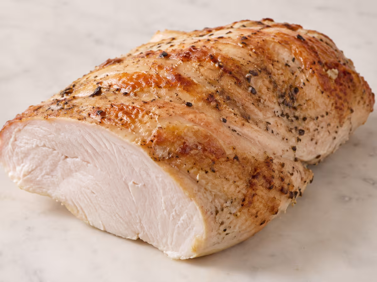 Cooked turkey breast as a cooking ingredient