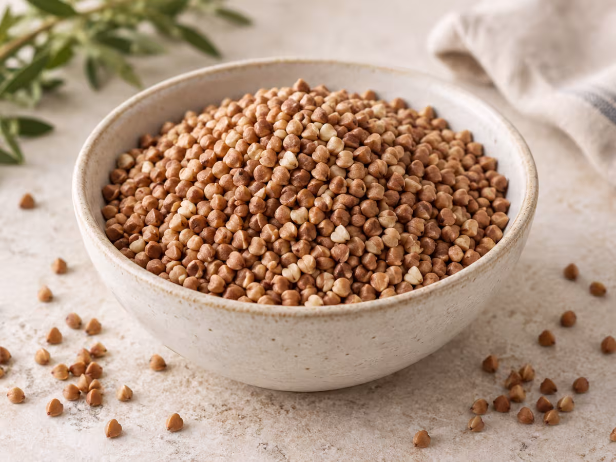 Buckwheat groats on a kitchen surface, before use
