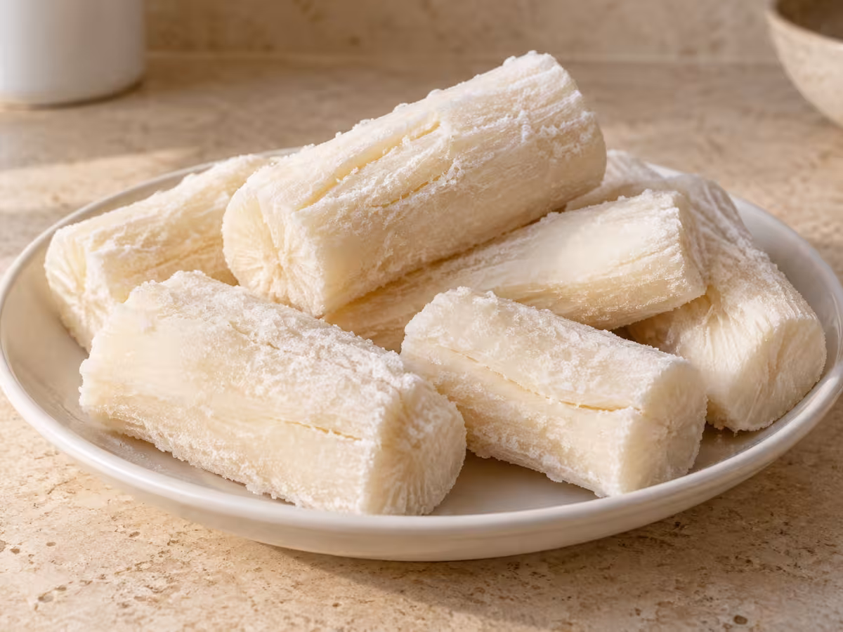 Yuca pelada congelada como ingrediente