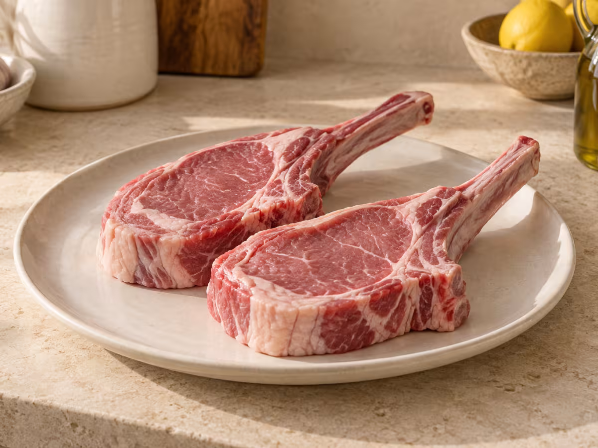 Veal chops as a cooking ingredient