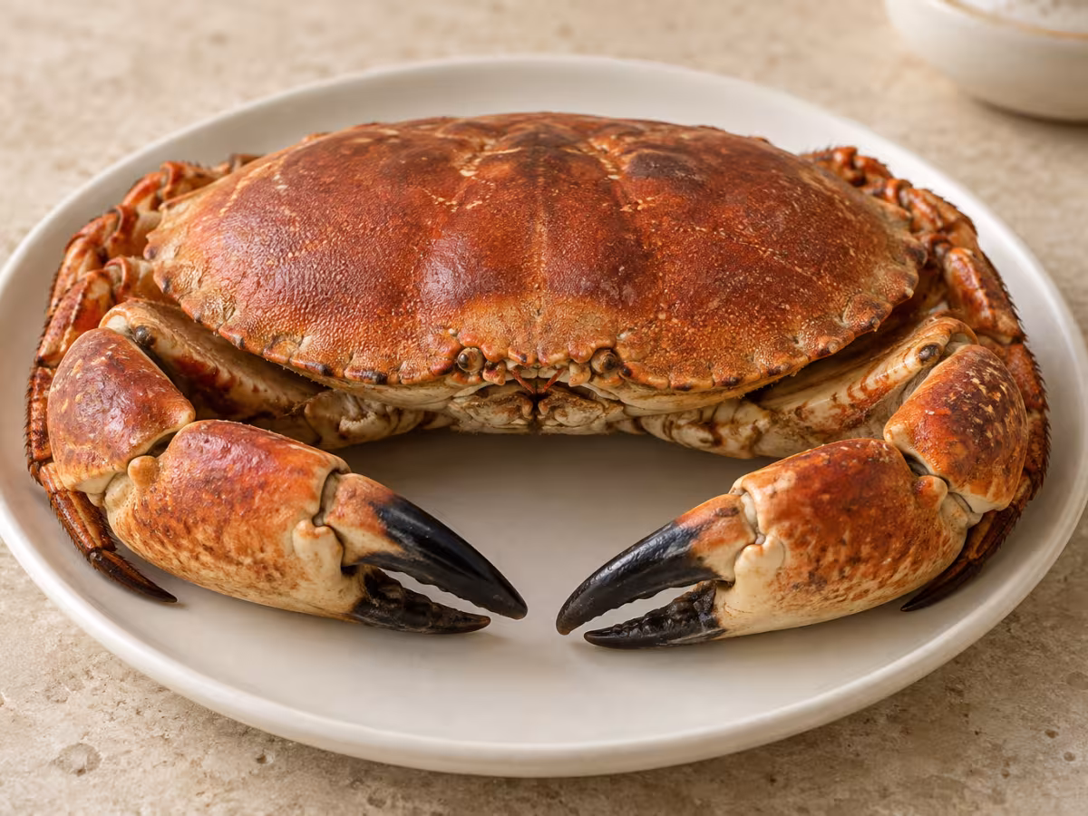 Cooked brown crab as a cooking ingredient