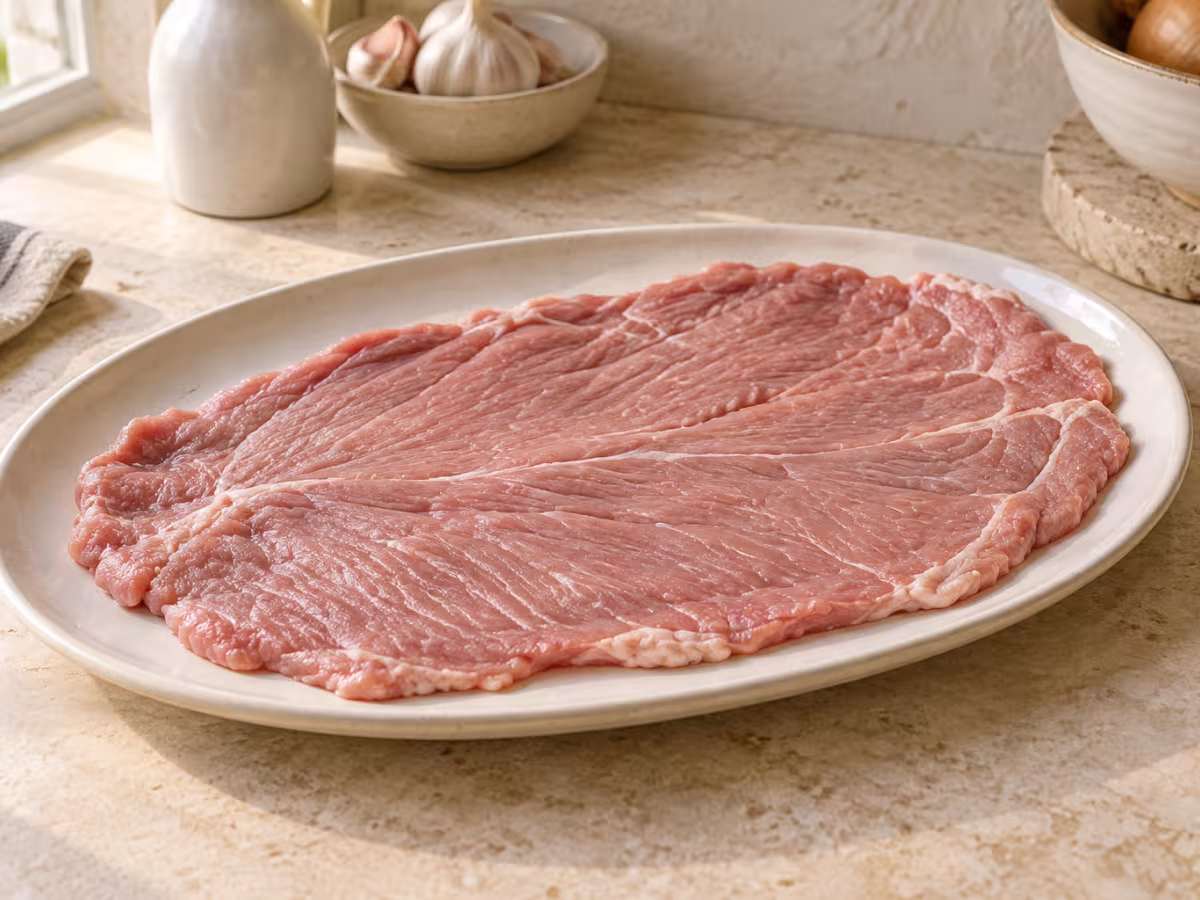 Veal flank for rolling as a cooking ingredient