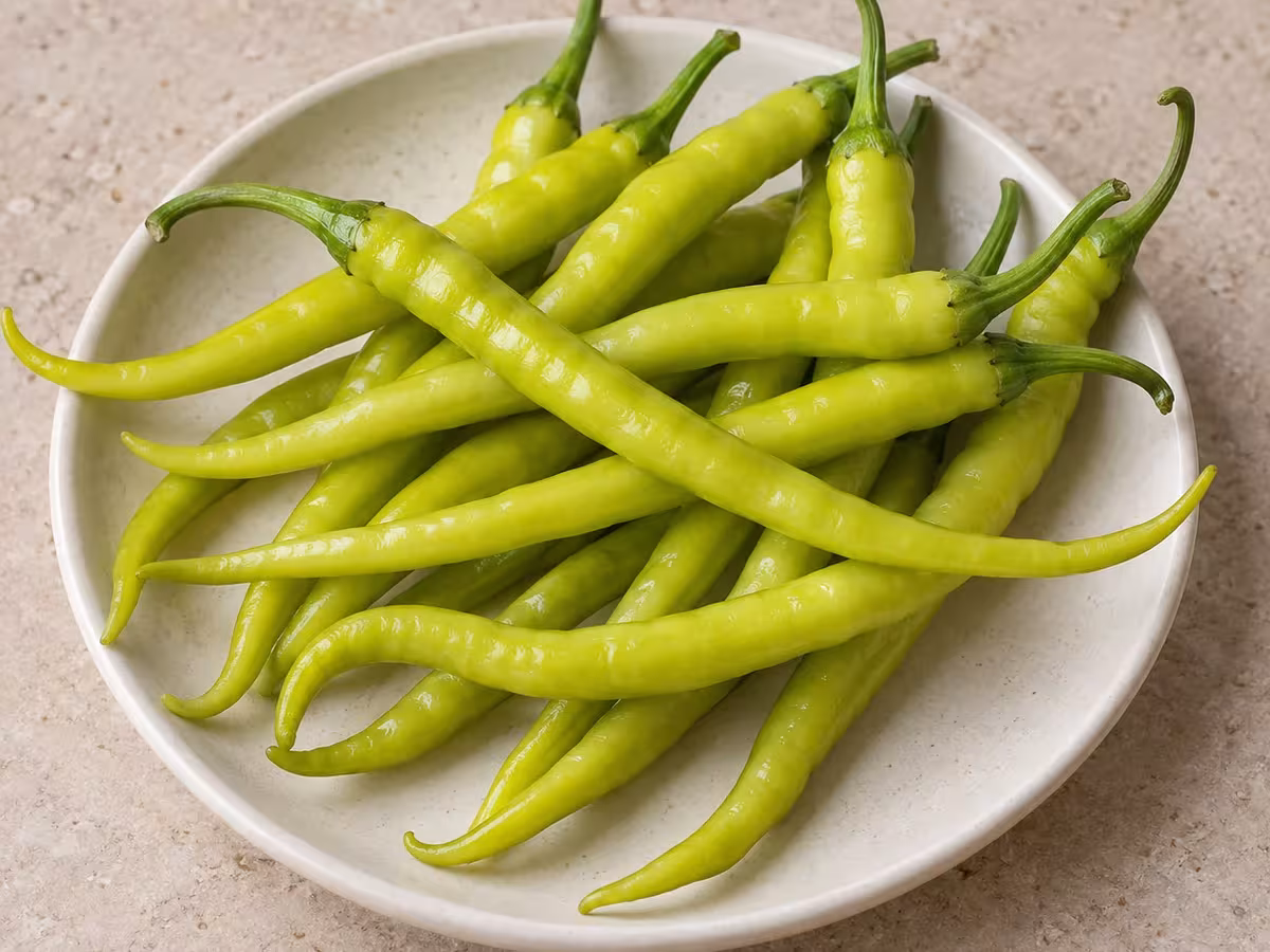 Fresh piparra peppers, ingredient detail