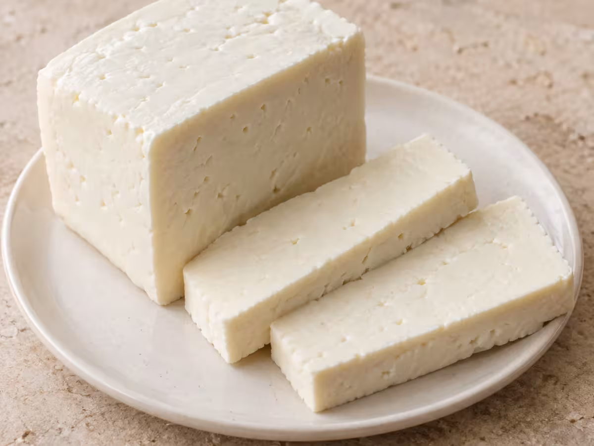 Queso blanco semiduro presentado como ingrediente