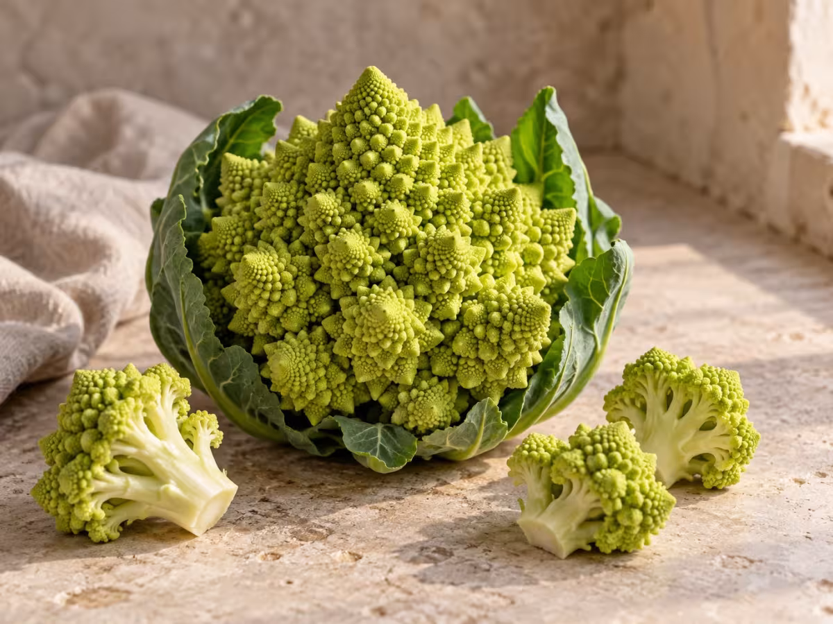 Romanesco frescos, detalle del ingrediente