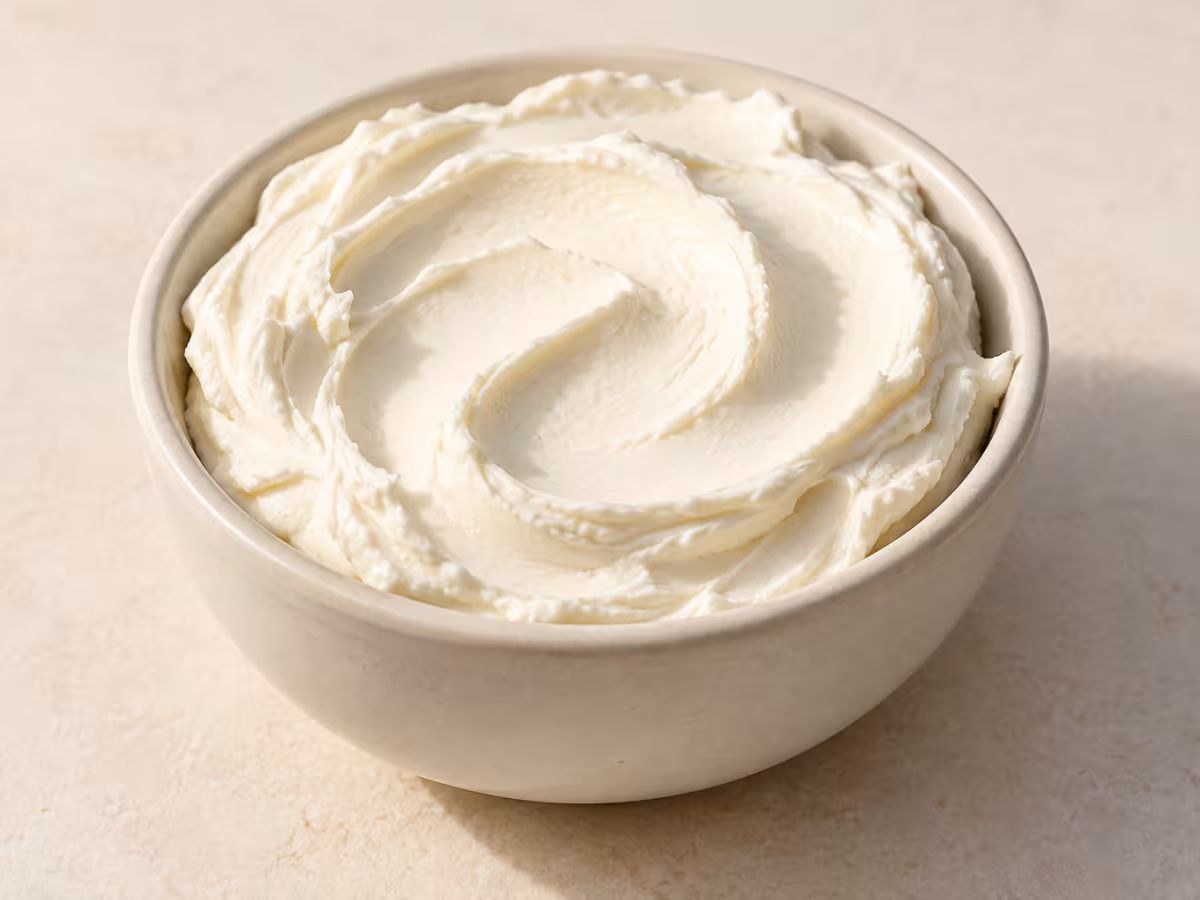 Queso crema vegano presentado como ingrediente