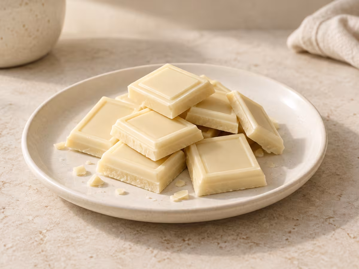 Chocolate blanco vegano como ingrediente de cocina