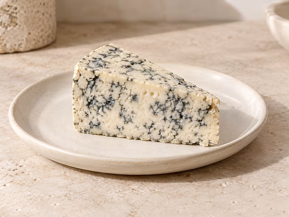Vegan blue-style cheese as a cooking ingredient