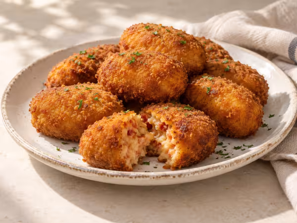 Txistorra sausage croquettes ready to serve