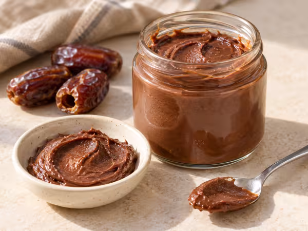 Date and cocoa spread ready to serve