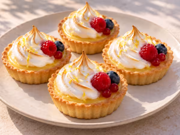 Tartaletas de limón y leche condensada con merengue