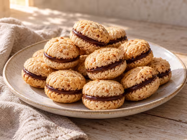 Almond and chocolate baci di dama in the Thermomix, finished dish