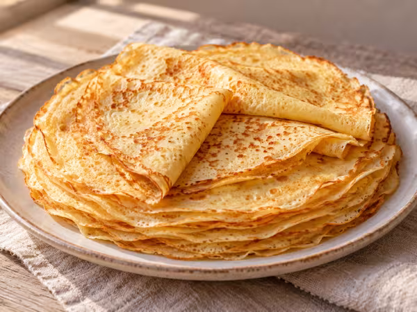 Milk filloas pancakes in the Thermomix, finished dish