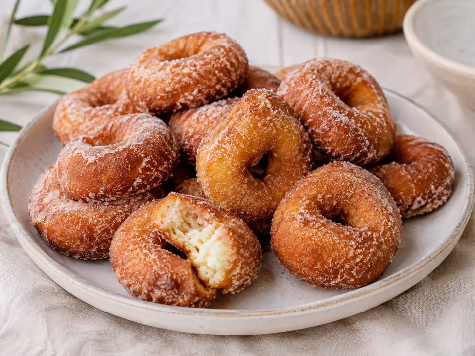 Orange ring doughnuts served with a natural homemade finish