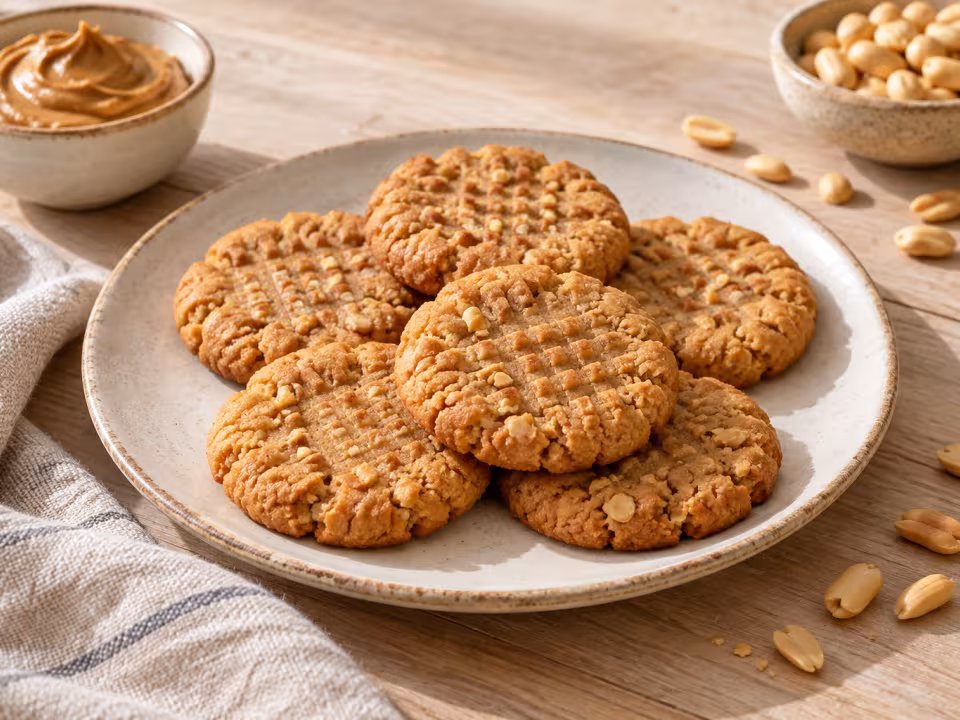 Galletas de mantequilla de cacahuete con trocitos listas para servir