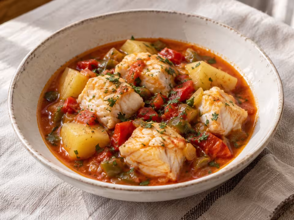 Monkfish marmitako, finished dish