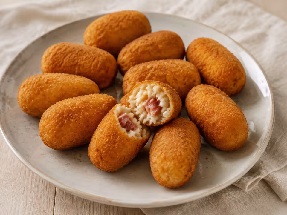 Serrano ham and egg croquettes served with a natural homemade finish