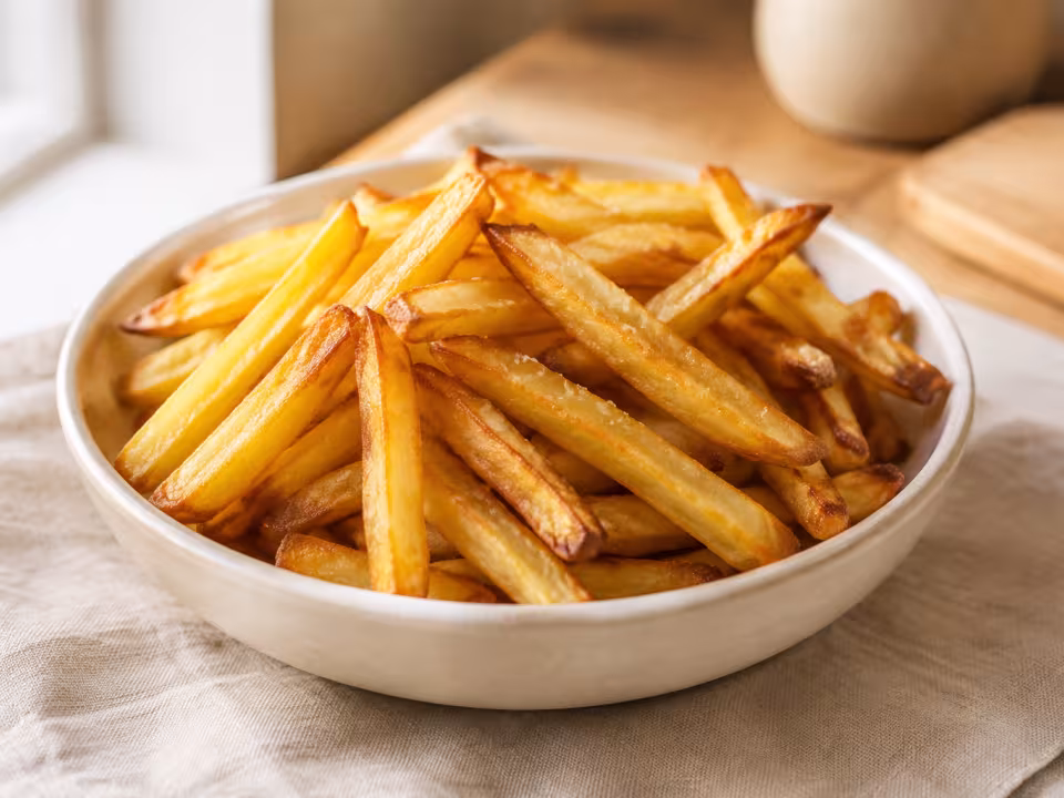 Perfect air-fryer chips served with a natural homemade finish