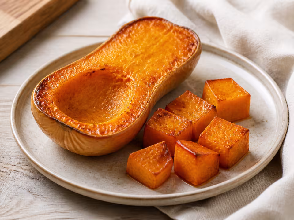 Air-fryer roasted butternut squash with a natural home-style presentation