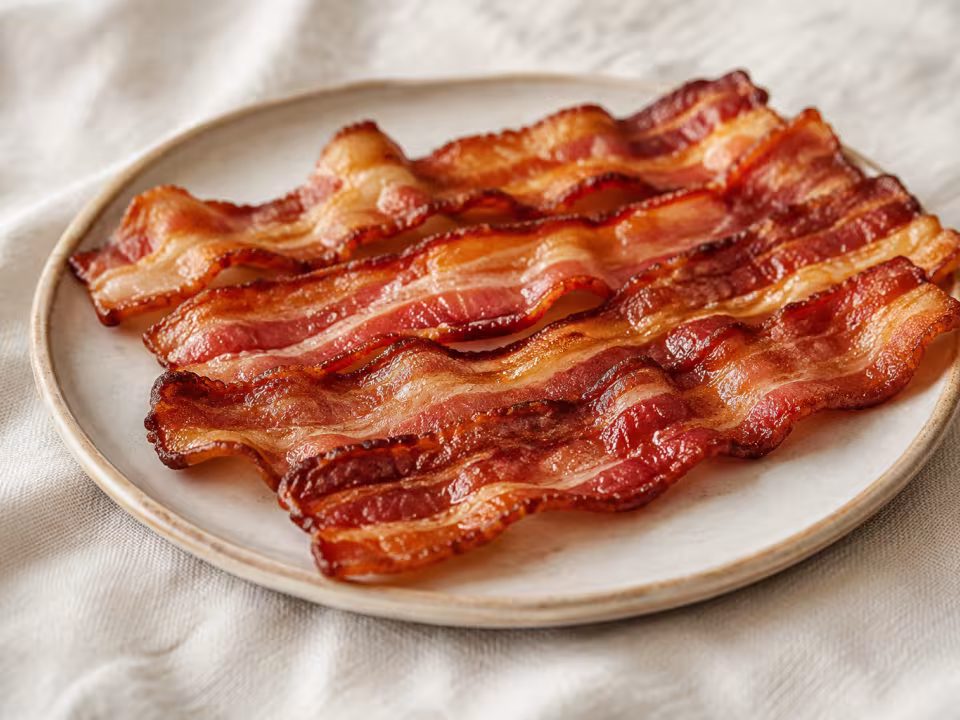 Crispy air-fryer bacon with a natural home-style presentation