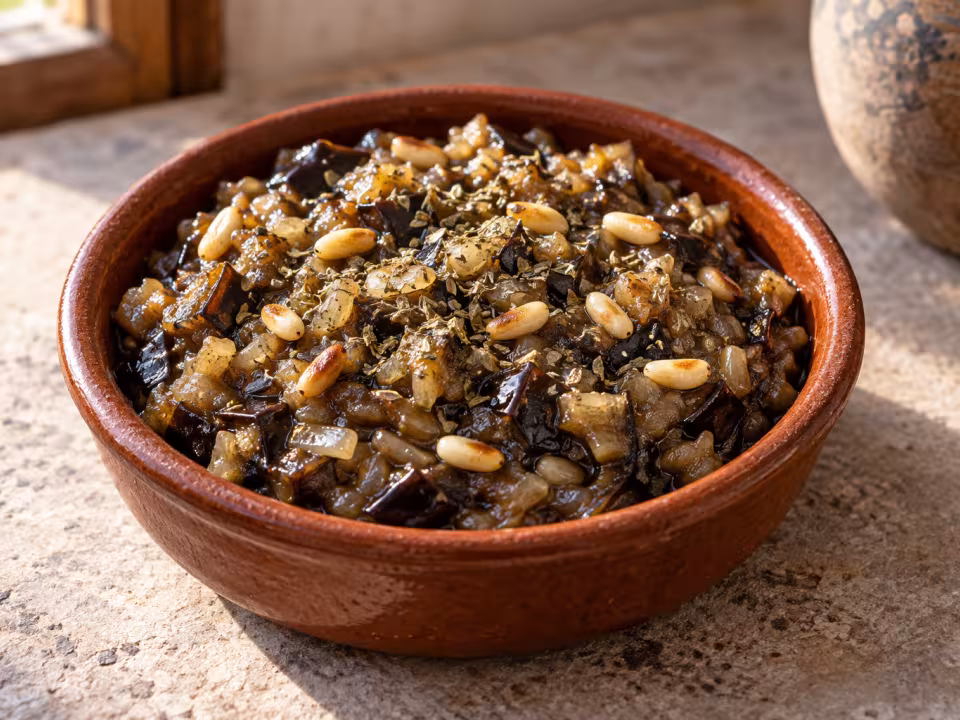 Aubergine and pine nut spread in the Thermomix, finished dish
