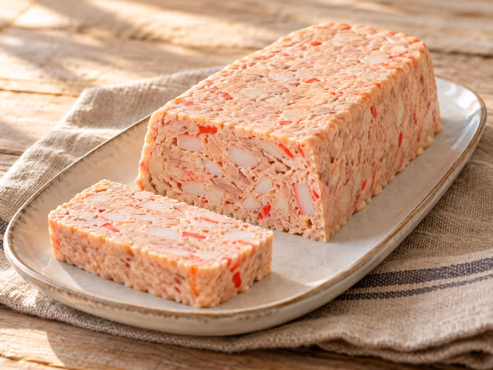 Tuna and surimi pudding in the Thermomix, finished dish