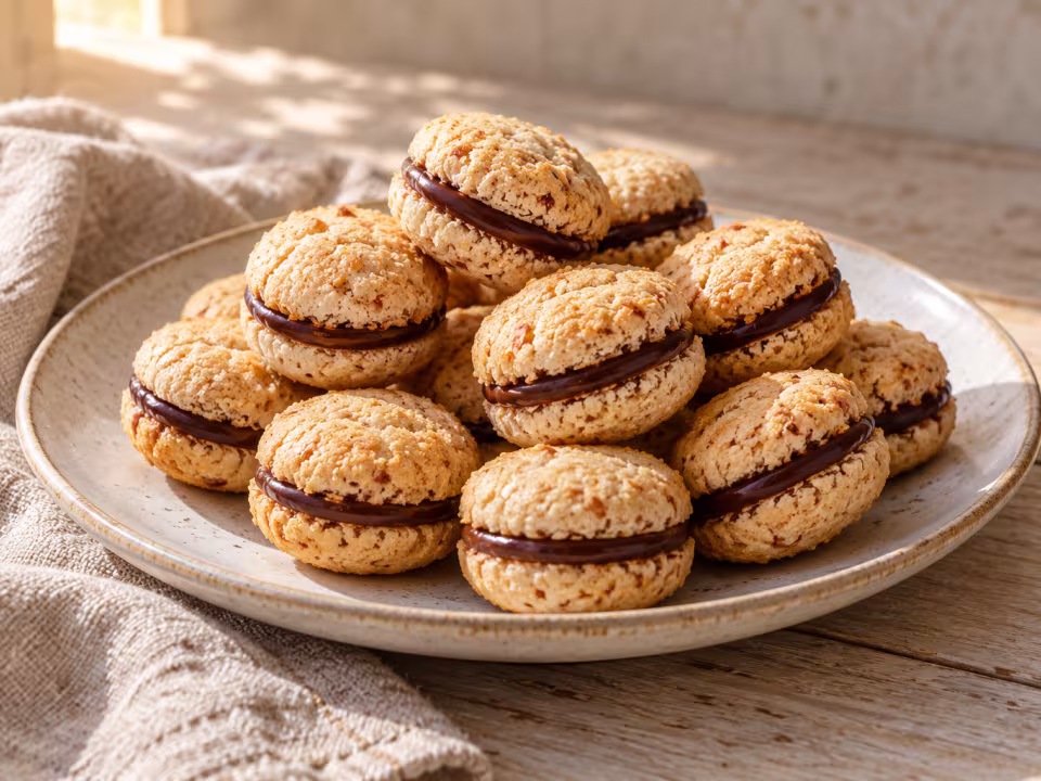 Almond and chocolate baci di dama in the Thermomix, finished dish