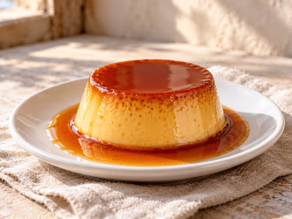 Flan de huevo al vapor en Thermomix, plato terminado