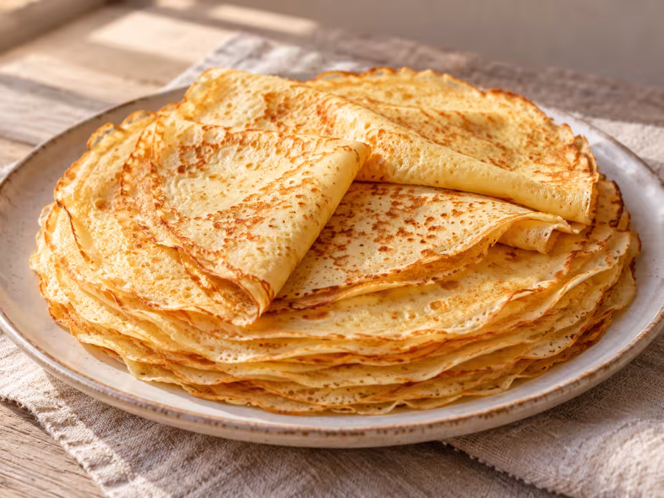 Milk filloas pancakes in the Thermomix, finished dish
