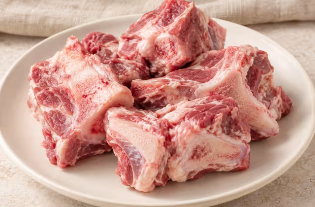 Fresh pork backbone for cooking