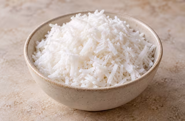 Coco rallado azucarado como ingrediente