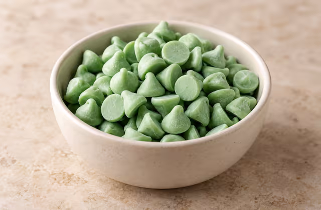 Pepitas de repostería de menta como ingrediente