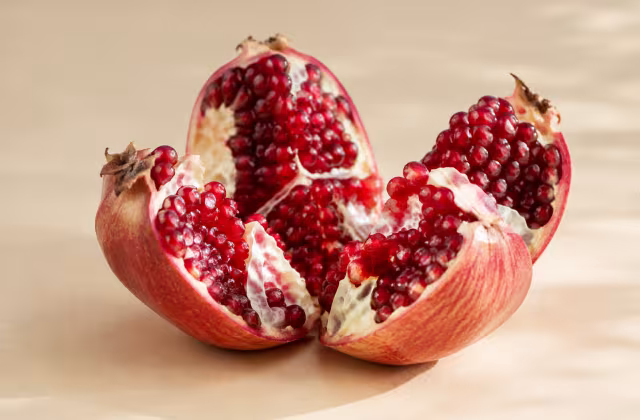 A fruit with juicy sweet-tart seeds.