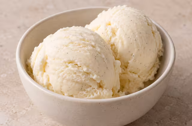 Helado de vainilla presentado como ingrediente